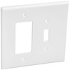 Leviton 2-Gang 1-Toggle 1-Decora/GFCI Device Combination Wallplate, Oversized, Thermoset, Device