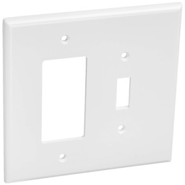 Leviton 2-Gang 1-Toggle 1-Decora/GFCI Device Combination Wallplate, Oversized, Thermoset, Device Mount, 1 Pack, 88605, White