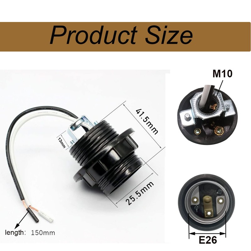 JNXQWE E26 E27 Light Socket,Bakelite Threaded Medium Base Lamp Holder