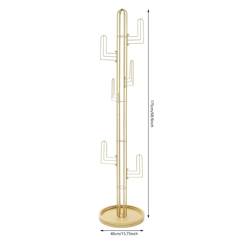 WsrrLun Freestanding Coat Rack, Cactus Shape Clothing Stand with 6