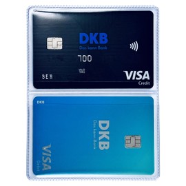 orgaexpert EC Card Case for 2 Cards, ID Holder, Business Card Case, Protective Case (Transparent)
