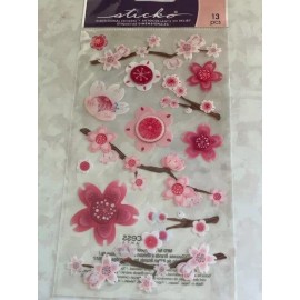 STICKO STICKERS CHERRY BLOSSOM FLOWERS BRANCHES CHERRY BLOSSOMS 13PCS