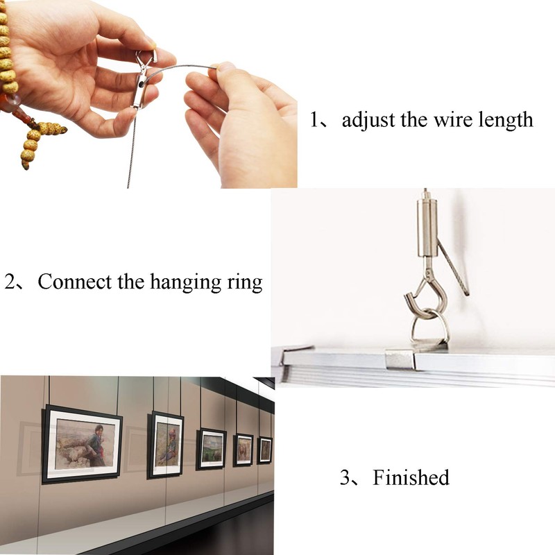 ZKSM Picture Hanging Wire 2 Packs Adjustable Stainless Steel Wire