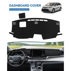 FIILINES Dash Cover Compatible with to yota Sienna 2021 2022 2023 Dashboard Mat Cover Sienna Accessories Mesh Dash Mat Sunshade Nonslip Protector No Glare
