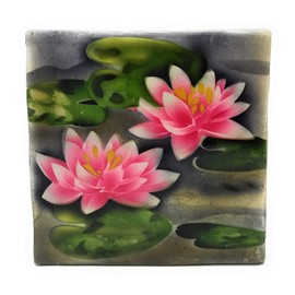 Kubla Crafts Pink Lotus Flowers Capiz Shell Keepsake Box by 7.6 x 7.6 cm