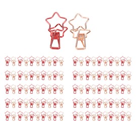 100 Pcs Binder Clips Hollow Cute Star Shape Sturdy Metal Small Binder Clips for Office Documents Account