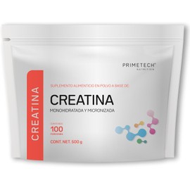 Primetech Nutrition Creatina Monohidratada Micronizada en Polvo 500 gr