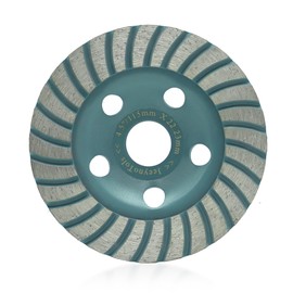 JeeynoTols Concrete Diamond Grinding Disc - 4.5 inch/115 mm Angle Grinder Turbo Row Cup Wheel for Grinding/Polishing/Cleaning Surface Granite, Concrete, Stone, Cement, Marble, Rock Bore 22.23 mm