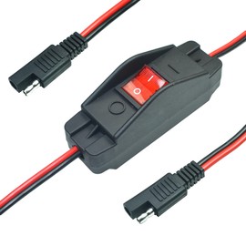 15A 12V SAE to SAE Quick Release Adapter 14AWG 1FT SAE to SAE Connector Harness with On/Off Switch Quick Release Quick Disconnect