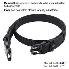 Dotacty Duty Belt for Police Law Enforcement Security Correctional Officer 2.25" Tactical Outer & Inner Belt for Work Patrol Gear Holster Pouches M