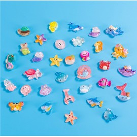 Xandova 53pcs Mini Ocean Resin Animals Tiny Sea Animals Figurines Colorful Aquarium Ornaments Decorations for Fish Tank Potted Micro Fairy Garden(MiniAnimals-Ocean-53Pcs)