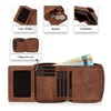 Brown Bear Wallet Zip Leather RFID Protection & Coin Compartment