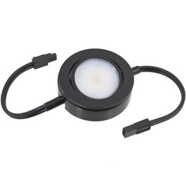 American Lighting MVP-1-BK-B Single 6-Inch Lead/Tail Wires and Mounting Screws, Dimmable Swivel LED, Linkable, cETLus Listed, 2-3/4-Inch, 2700K, Black MVP Linking Puck