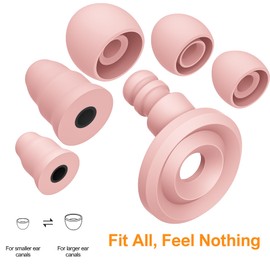 Ear Plugs for Sleeping Noise Reduction, Ultra-Comfy Silicone Sleep Ear Plugs, Noise Cancelling Ear Plugs for Block Snoring/Noise Sensitivity/Travel/Work/Focus - 5 Pairs Ear Tips in S/M/L