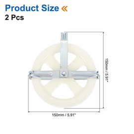 uxcell 2Pcs 5" Clothesline Pulley with Durable Plastic Wheel and Iron Alloy Axle, Deep Groove Weather-Resistant Drying Line Pulley for Outdoor Clothes Line, White