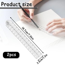 2 PCS Folding Ruler, 30cm Foldable Ruler Clear Ruler 15 cm Transparent Straight Ruler Shatterproof Geometric Ruler Flexible Plastic Ruler For School Kids Office