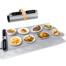 Large Food Warming Tray with Adjustable Timer & Temperature Control | 31.5" Buffet Warmer Mat with Safety Lock & Heatproof Pad 01