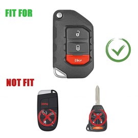 JanneChou Zinc Alloy Key Fob Case Cover Compatible for Jeep Wrangler Gladiator JL JLU Sahara Rubicon The Sport JT Overland Sport S 2018-2023 (3 Buttons Multicolor)