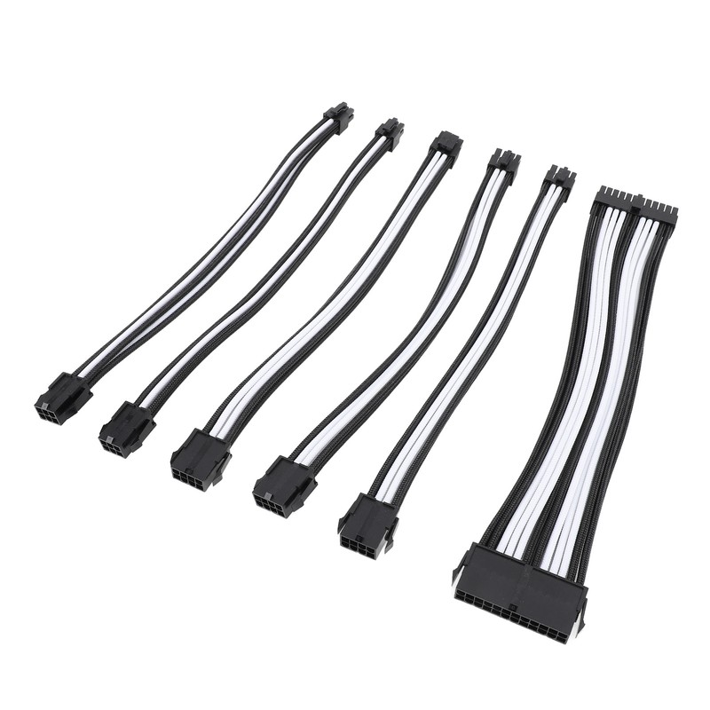 6PCS PC Extension Cable Set 30cm 24 Pin Motherboard Extension