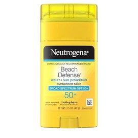NEUTRÓGENA | Bloqueador Protector Solar Facial 50 en Stick | Protector en Barra | Solar Beach Defense | Resistente al Agua | Apto Pieles Grasas y Mixtas | Oil Free | 42 Gr