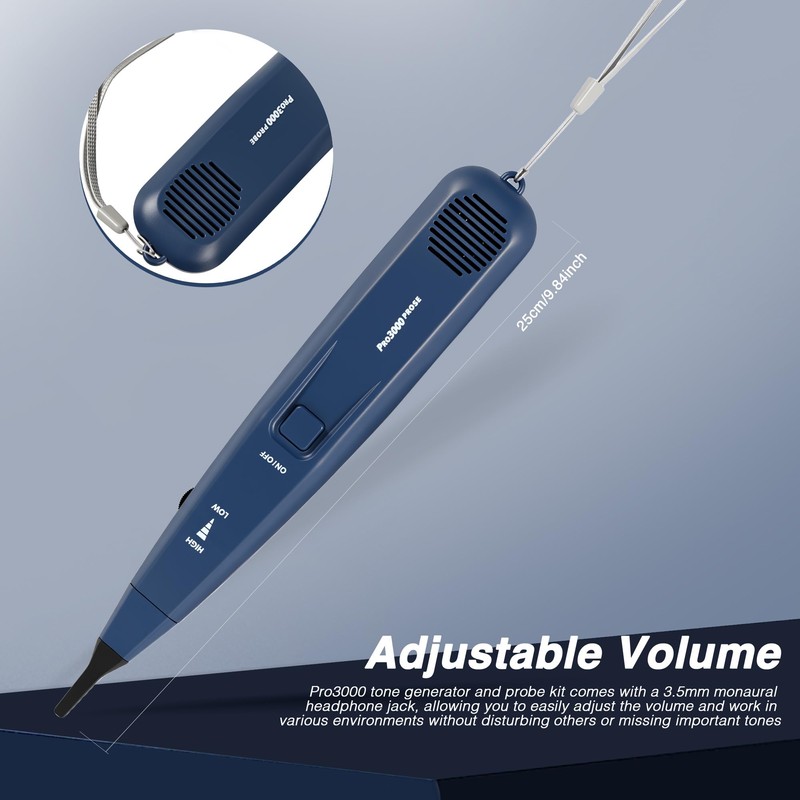 Pro3000 Tone Generator and Probe Kit, Wire Tracer Cable Toner,