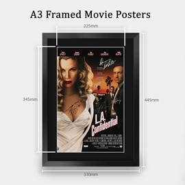 HWC Trading LA Confidential Der Cast Russell Crowe Guy Pearce Gifts Printed Poster Autograph Picture for Film Memorabilia Fans Signed - A3 Framed