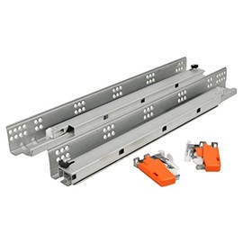 Laurey 10815-15 Inch Full Extention Undermount Drawer Slide 75 lb- Soft Closing Full Tandem- Pair, Gray Steel, Small