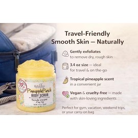 Bella And Bear- Bella & Bear Exfoliante Corporal Piña Exfoliante Vegano Tamaño Viaje (3.4Oz)