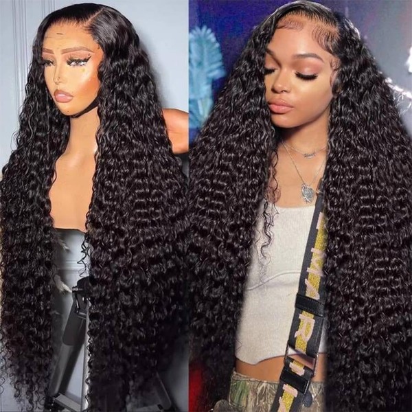12A 30 Inch 180% Density 13X6 HD Lace Front Wig Water Wave Human Hair Wigs13x6 Deep Wave Lace Front Wigs Wet and Wavy Human Hair Wigs Pre plucked Deep Wave Lace Front Wigs Human Hair