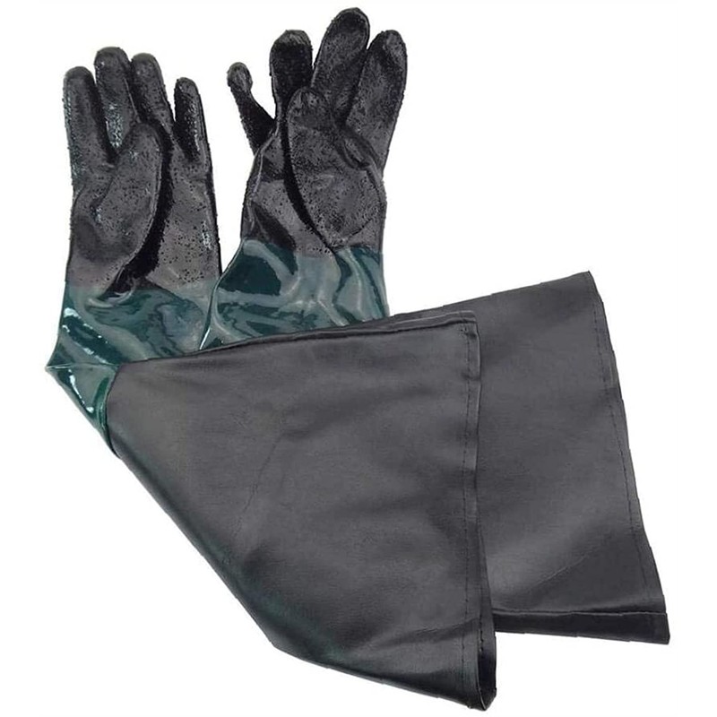 Rubber Sandblasting Gloves Anti-Slipping 60cm PVC Special Gloves for Sandblasting