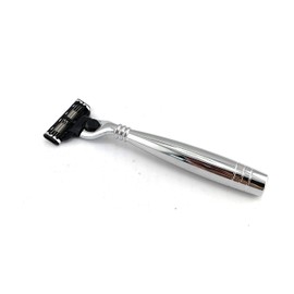 G.B.S Triple Blade Stainless Steel Razor with a Leather Case