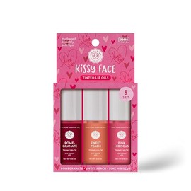Woolzies All-Natural Lip Oils | Flavored Assortments | Moisturizing with Beautiful Tints Set of 3 (3 Pack, Kissy Face)