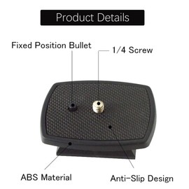 JeoPoom Camera Quick Release Plate [Pack of 2], Universal Camera Quick Release Plate, Black Quick Release Plate, Tripod Head for Most Tripods, with 1/4 Inch Screw