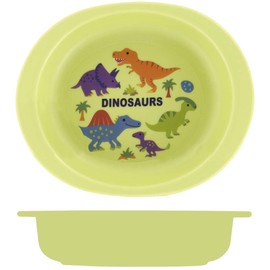 Skater XP25AG-A Baby Tableware, Small Plates, For Kids, 5 Months and Up, Antibacterial, Plastic, 9.8 fl oz (290 ml), Dinosaurus Picture