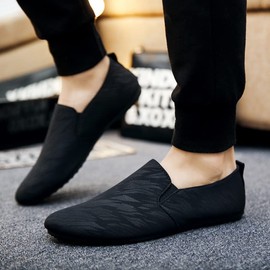 Aspersio Men's Stylish Casual Shoes, Camouflage Design, No String, black (ash black), 26.5 cm