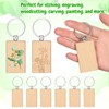 50Pcs Wood Keychain Blank, Unfinished Laser Engraving Blanks