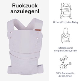 marsupi Baby Carrier and Newborn Carrier, Lightweight and Compact Baby Carrier with Sturdy Velcro System (S/M, Breeze/Lilac)