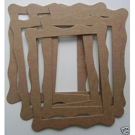 Unbranded {6} *WAVY FRAME* Bare Picture Frames Unfinished Chipboard Die Cuts - 4" x 5"