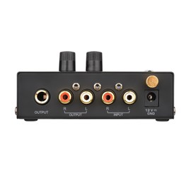 M/M Phono Preamp with Power Switch Ultra-compact Preamplifier with Level & Volume Control RCA Input & Output 1/4 Inch TRS Output Interface