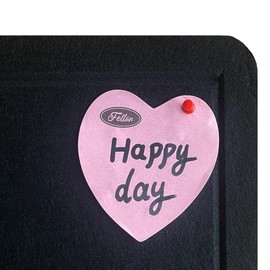 Feltor Felt Wall Poster, 23"x15" Photo Board, with 1 Box of 20 Push Pins (Color Random) for Classroom Dorm Wall Decor - Black