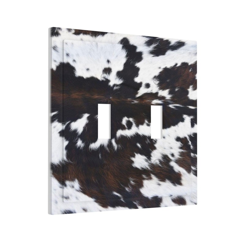 Sghxwp Western Farm Highland Cow Cowhide Double Toggle Light Switch