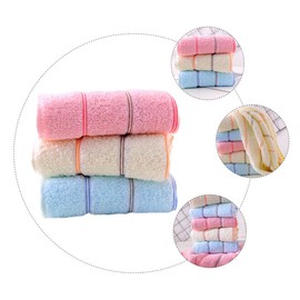 Beavorty 2sets Cotton Face Wash Towel Super Absorbent Soft Comfortable Ideal for Daily Use 3pcs*2 Random Color