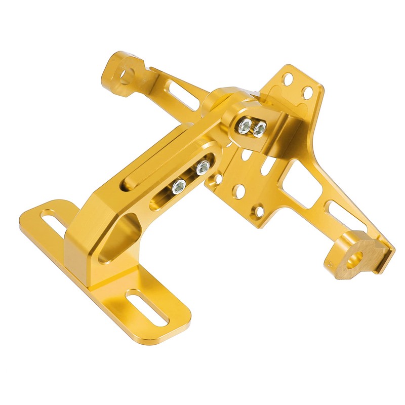 Motoforti Motorcycle License Plate Bracket Fender Eliminate Kit Gold Tone