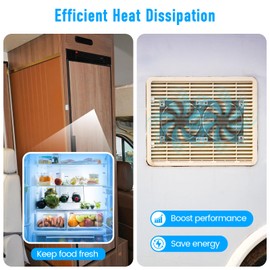 RV Refrigerator Fan, Briidea 12V RV Fridge Ventilation Cooling Fan 5.5"(140MM), Dual-Mount Kits to fit All RV Vents Ideally US RVs, with dual-mode controller to bring You convenience