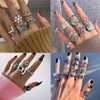 MILACOLATO 49PCS Vintage Silver Punk Rings Knuckle Rings Set for