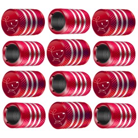 HZJD Tire Valve Stem Caps, Red, Corrosion Resistant Leak, Universal Stem Covers for SUVs, Cars, Bike, Motorcycles, Trucks | Heavy-Duty, Airtight Seal | Screw-On, Easy to Operation(12PCS)