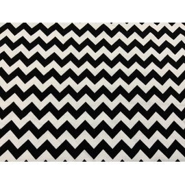 60” Wide 95% Cotton/5% Spandex Jersey Knit Black and White Chevron