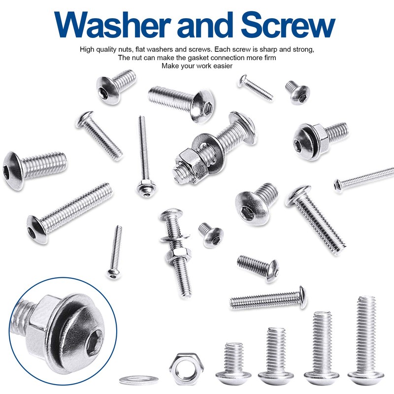 880Pcs M2 M3 M4 M5 Stainless Steel Precise Metric Hex