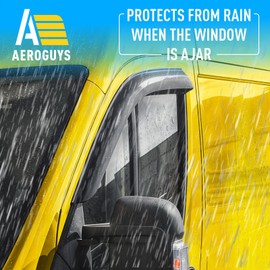 Extra Durable Window Deflectors Tape-On Window Visors Rain Guards Fit for Ram ProMaster 2014-2025, Sun Visors, Wind VentVisors, Window Vent Shades, Exterior Car Accessories - 2 pcs. AG0805