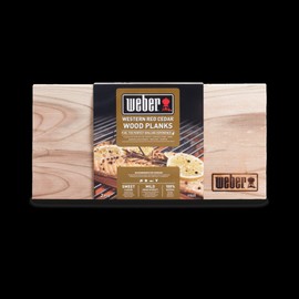Weber Red Cedar Wood | Standard Size | 2 x Hardwood Timber Planks for BBQs | Barbeque Wooden Boards for Smoking Fish, Poultry & Meat | 100% Natural Wood for Gas, Electric & Charcoal Grills (17522)